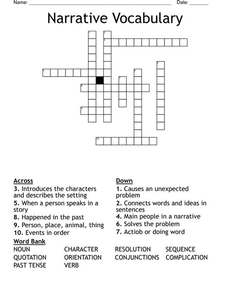 narrative crossword clue